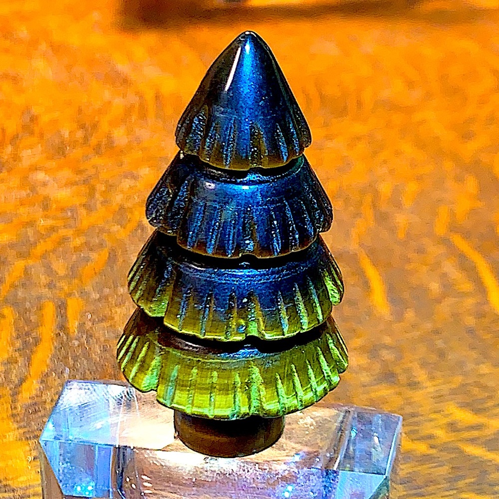 NATURAL YELLOW TIGER EYE TREE CARVED